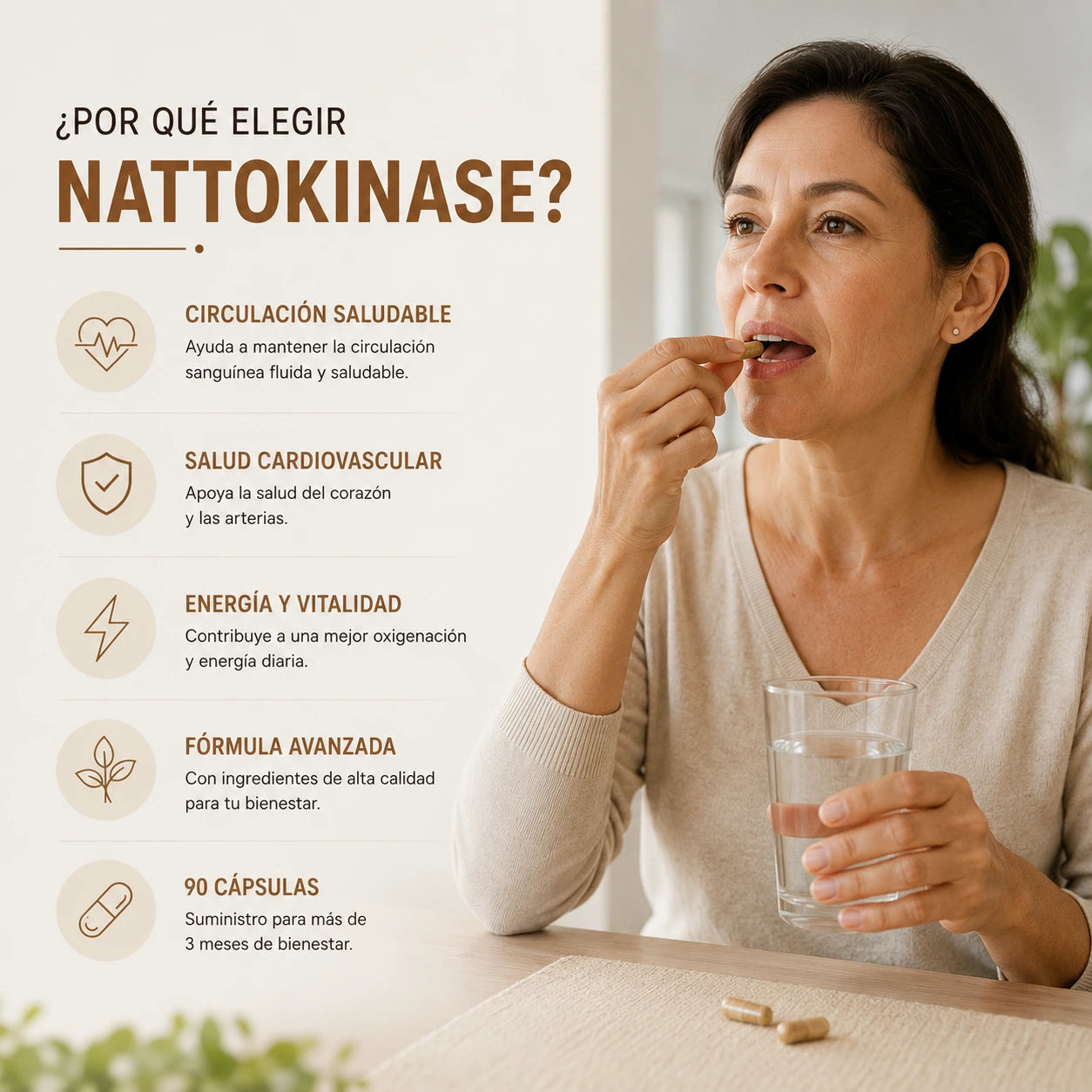 Nattokinase - Fórmula avanzada de Nattokinase para la salud de tu circulación y de tu corazón